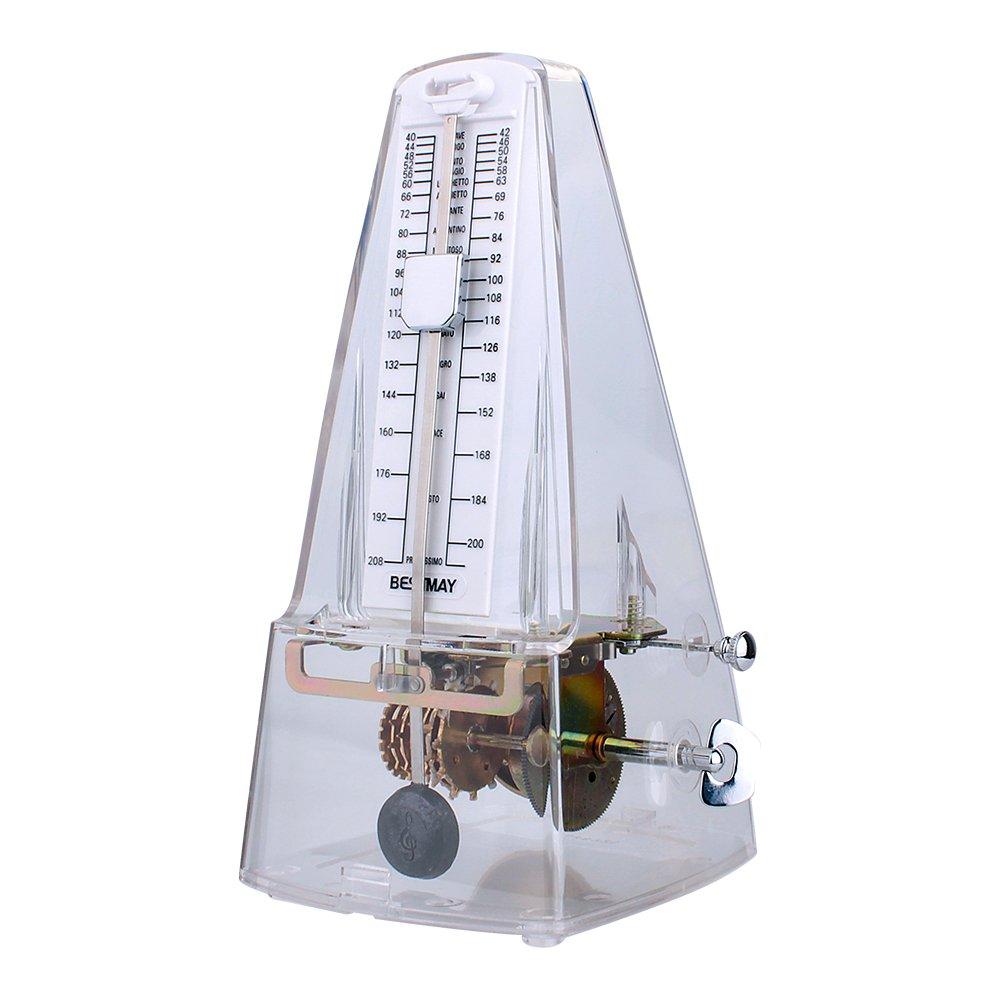 High Accuracy Mechanical Metronome for Violinist Ukulele Player, Transparent White