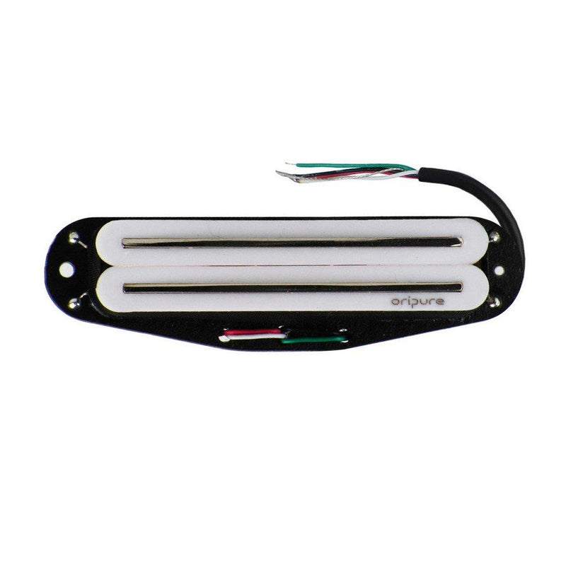 Oripure Hot Rail Pickups Single-Coil-Sized Humbucker 16K Alnico5 Guitar Pickup Fit Fender Strat Squier Tele Electric Guitar, White 15-16K, White