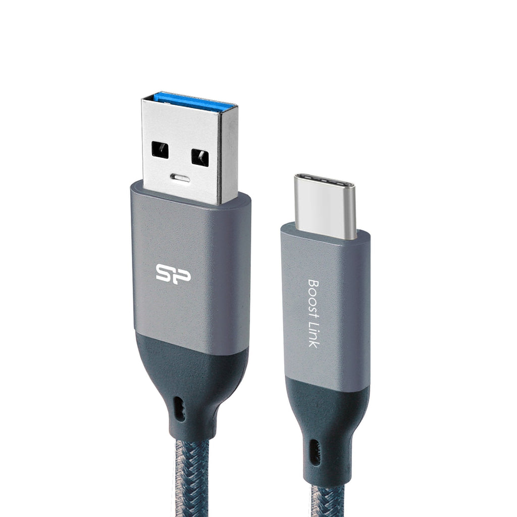 [AUSTRALIA] - Silicon Power QC 3.0 USB Type-C to USB-A 3.0 Fast Charging Data Transfer Charger Cable, 3.3ft Nylon Braided, Gray 