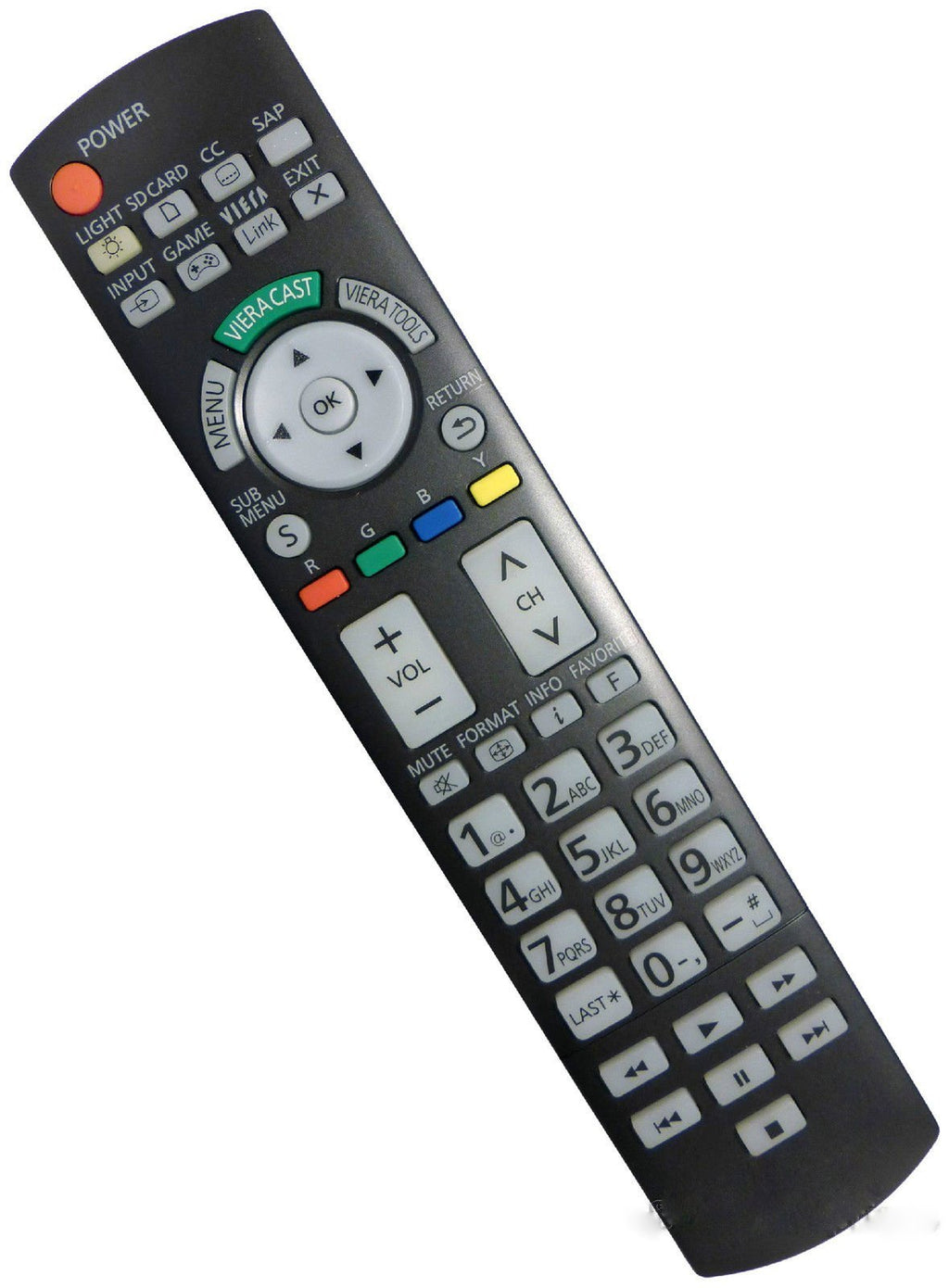 Replacement Remote Controller for Panasonic TVs TC-P50VT25 TC-P65ST30 TC-P50V10 TC-P55ST30 TC-P58VT25