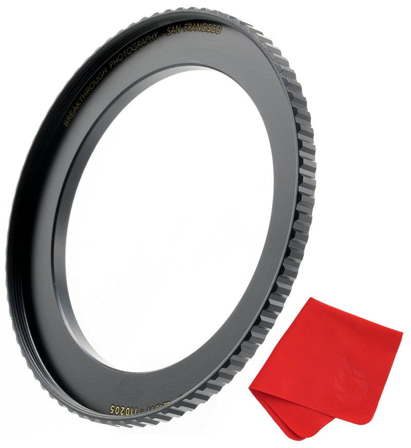 Breakthrough Photography 49mm to 62mm Step-Up Lens Adapter Ring for Filters, Made of CNC Machined Brass with Matte Black Electroplated Finish