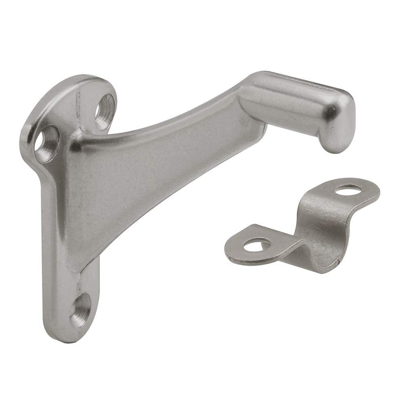 Prime-Line MP10133 Hand Rail Bracket, Satin Nickel Plated, (2-pack), White, 2 Piece