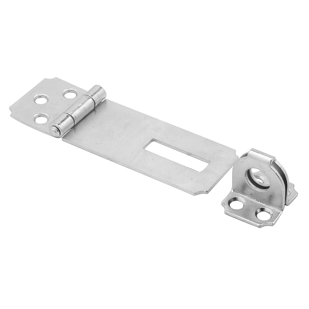 Prime-Line MP5057 Safety Hasp, 3-1/2 inch, Steel Construction, Zinc Plated Finish, Fixed Stapled, (single pack), Silver