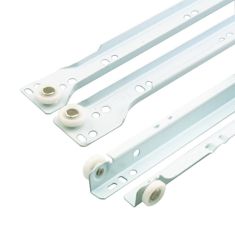 Prime-Line MP7211 Drawer Slide Kit, 17-3/4 in, Steel Tracks, White Powder Coat, (1 set)