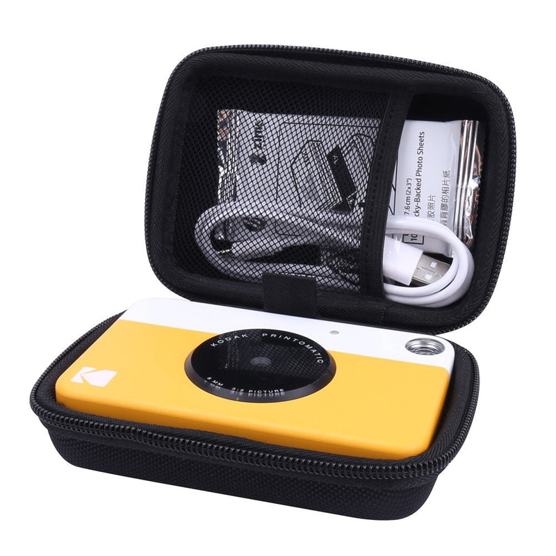 Hard Case Replacement for Kodak Printomatic Instant Print Camera fits Zink 2x3 Sticky-Backed Paper with Neck Strap by Aenllosi Black