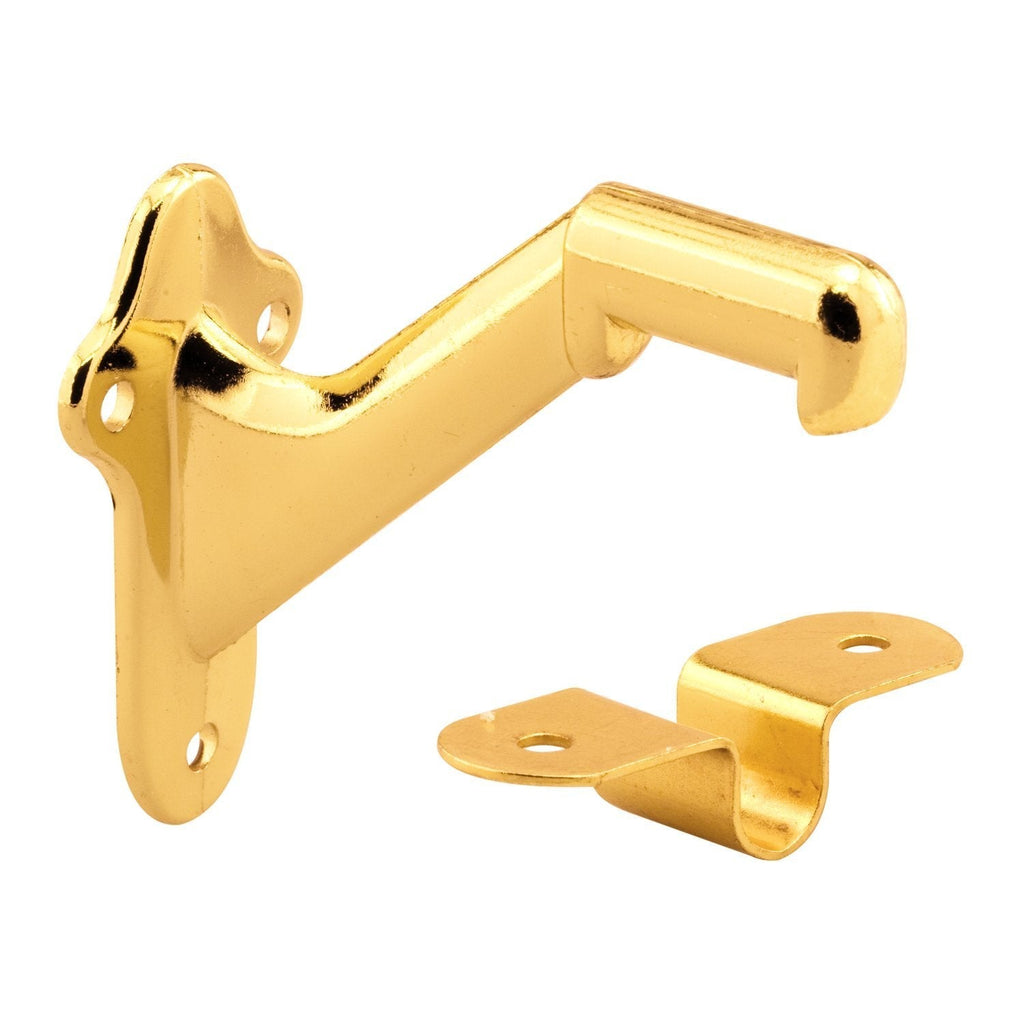 Prime-Line MP9046 Hand Rail Bracket, Brass, Nickel Plated, (2-pack), 2 Piece