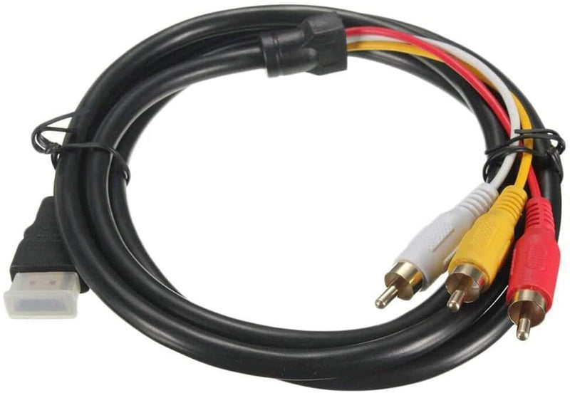[AUSTRALIA] - Chenduomi HDMI to RCA TV Cable HDMI Male to 3 RCA Female av Cable Video Audio Component Converter Adapter 1080P Cable for HDTV Black 5ft/1.5m 