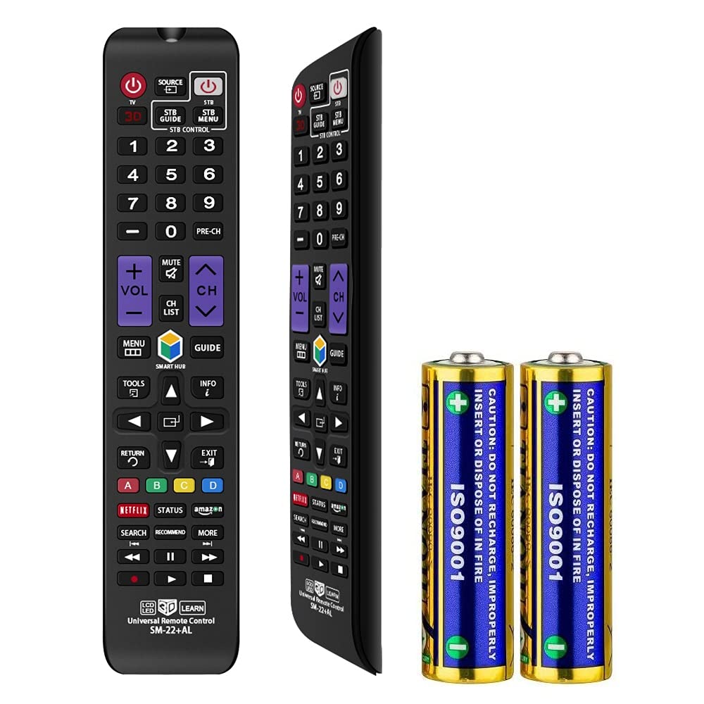 Universal Remote Control for All Samsung TV Remote LCD LED QLED SUHD UHD HDTV Curved Plasma 4K 3D Smart TVs, with Shortcuts for Netflix, Smart Hub (SM-22+AL)