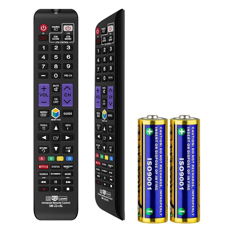 Universal Remote Control for All Samsung TV Remote LCD LED QLED SUHD UHD HDTV Curved Plasma 4K 3D Smart TVs, with Shortcuts for Netflix, Smart Hub (SM-22+AL)