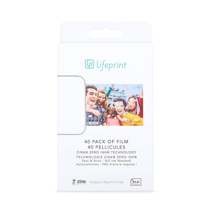 Lifeprint 40 Pack of Film for Lifeprint Augmented Reality Photo and Video Printer. 3x4.5 Zero Ink Sticky Backed Film 40-pack