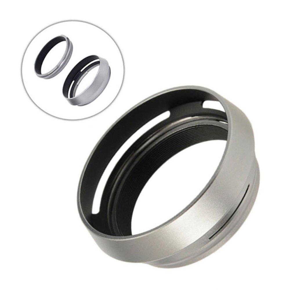 HomyWord Silver 2in1 Metal Lens Hood Shade with 49mm Filter Adapter Ring Set for Fujifilm FinePix X100F X100S X100T X100 X70 Camera, Replaces Fujifilm LH-X100 Lens Hood & Fuji AR-X100