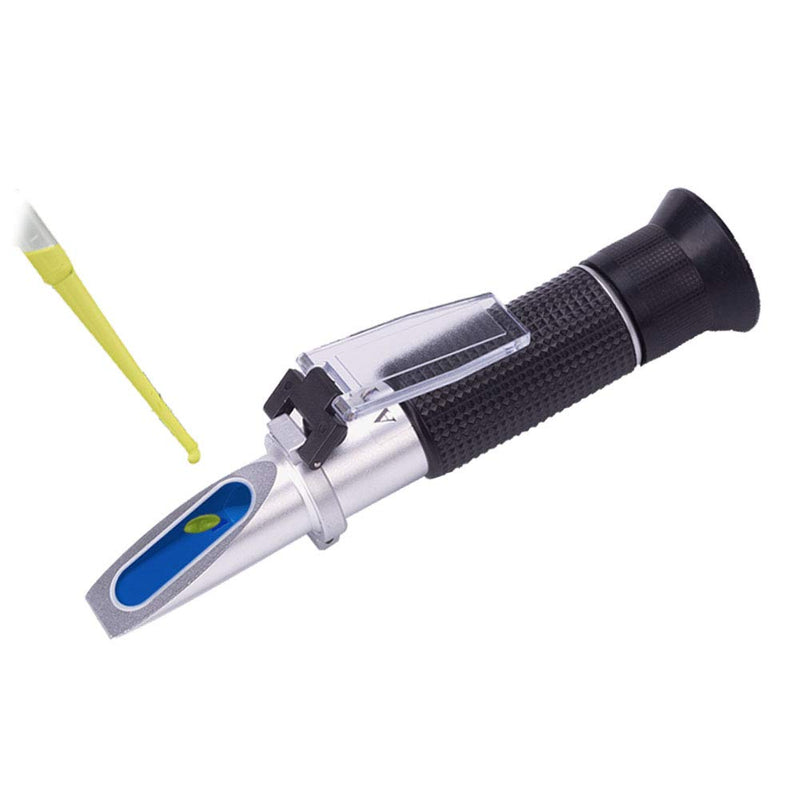 Antifreeze Refractometer Displaying in Fahrenheit for Checking Freezing Point of Automobile Antifreeze Systems and Battery Fluid Condition. Battery Acid, Glycol, Coolant, Antifreeze Tester