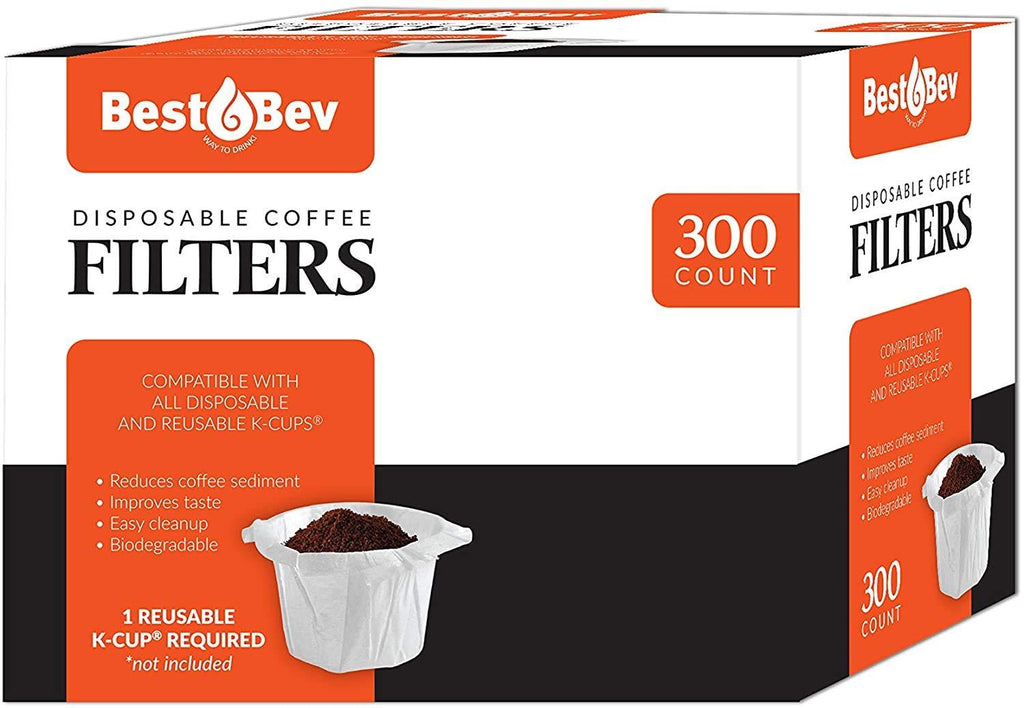 Party Bargains 300 Disposable K-Cup Paper Coffee Filters - White Disposable Coffee Filter for Keurig Single Serve, Perfect Size and Quantity 300 Filters