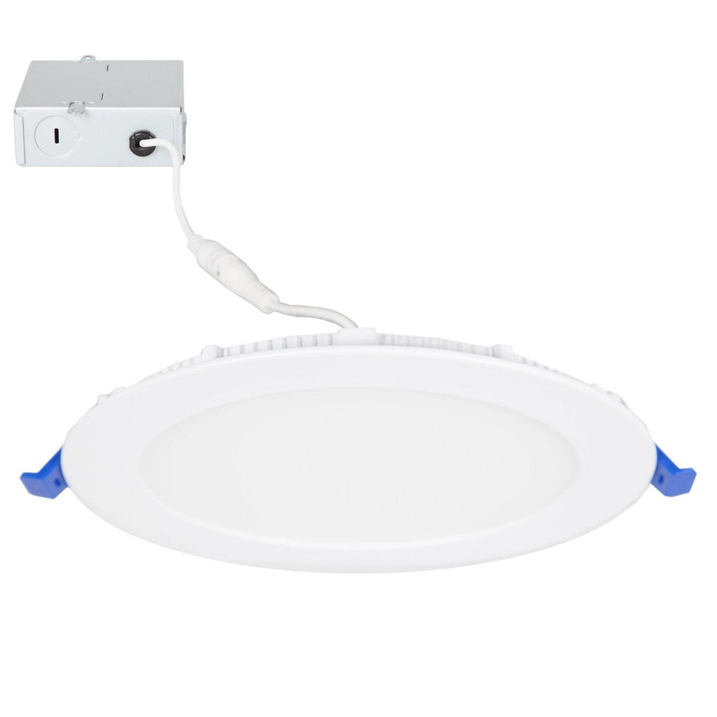 Maxxima 6 in. Dimmable Slim Round LED Downlight, Flat Panel Light Fixture, Recessed Retrofit, 1050 Lumens, Neutral White 4000K, 14 Watt, Junction Box Included Round - Neutral White