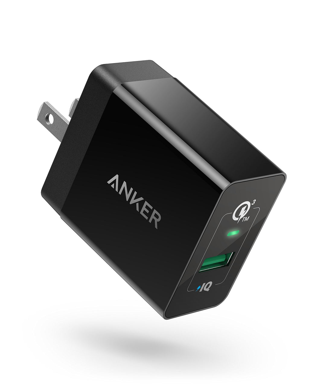 Quick Charge 3.0, Anker 18W 3Amp USB Wall Charger (Quick Charge 2.0 Compatible) Powerport+ 1 for Anker Wireless Charger, Galaxy S10e/S10/S9/S8/Plus, Note 9/8, LG V40/V30+, iPhone, iPad and More Black