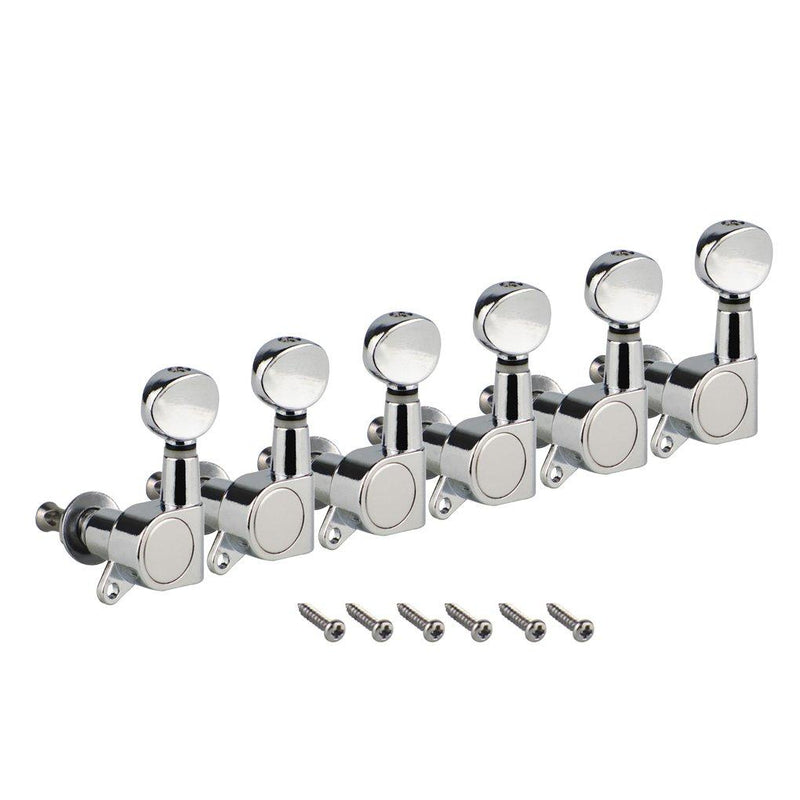 FLEOR 6L Sealed Guitar Tuners Machine Heads Tuning Pegs Keys Set Chrome Fit Fender Stratocaster Telecaster Guitar Part