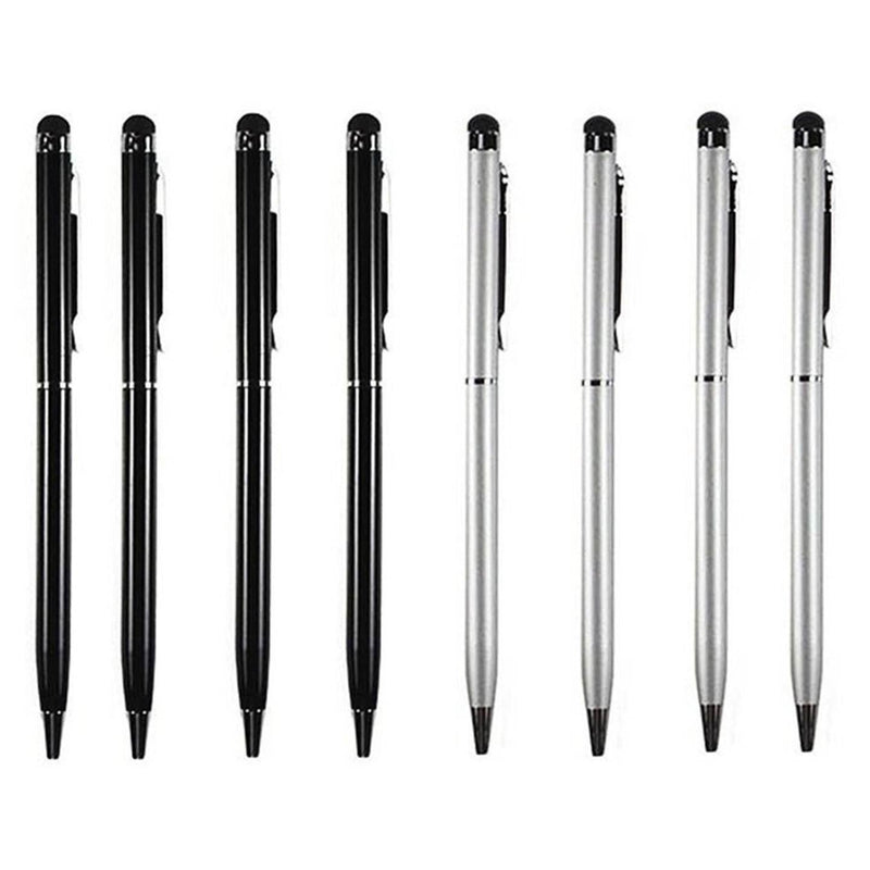 Stylus Pen [4X Black + 4X Silver], 2-in-1 Universal Touch Screen Stylus w/Ballpoint Pen for iPad Tablets Smartphone iPhone iPod Samsung LG Sony etc.