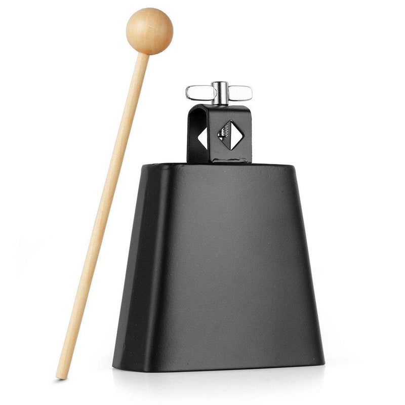 Vangoa 4 Inch Metal Steel Cow Bell Noise Maker with Stick for Drumset Percussion