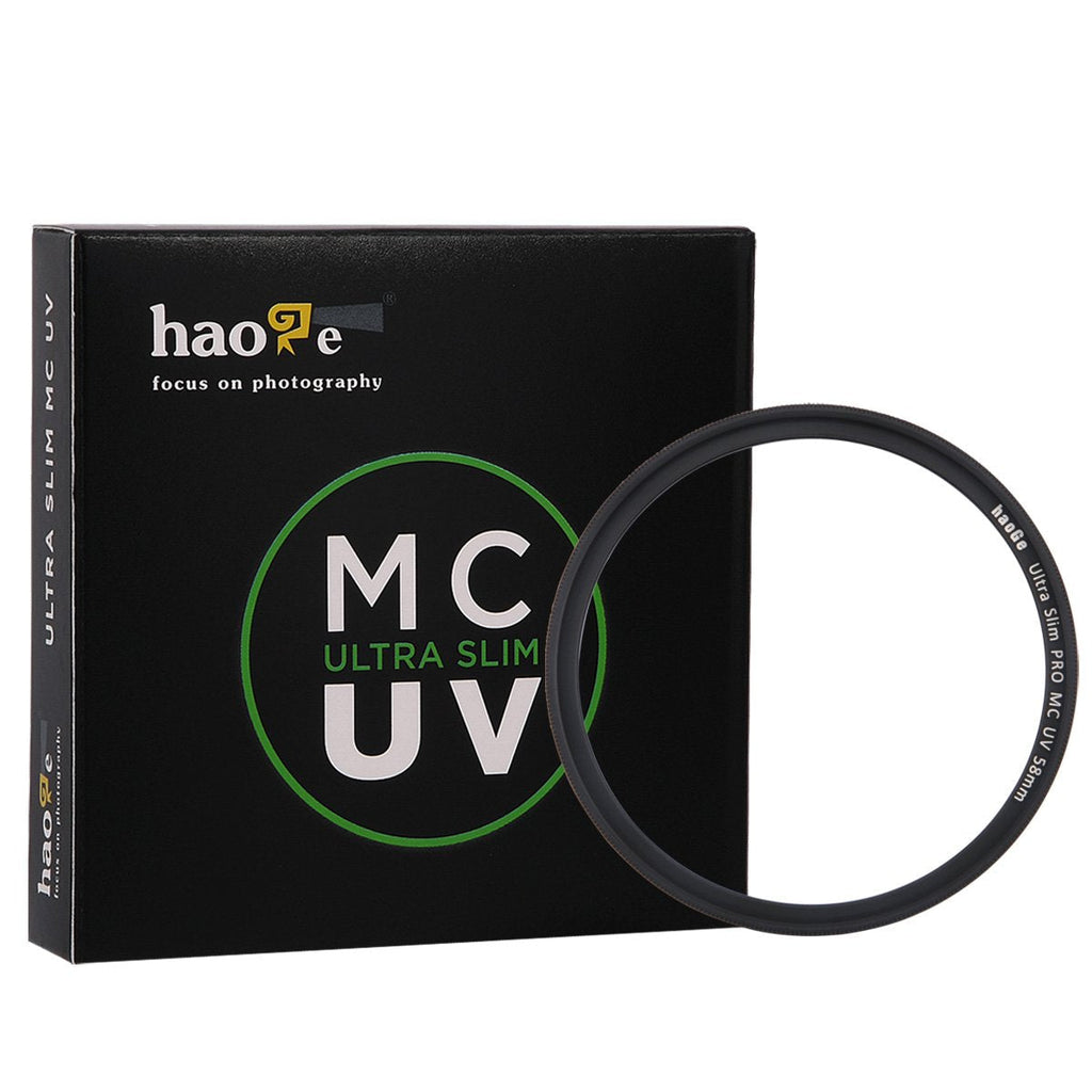 Haoge 58mm Ultra Slim MC UV Protection Multicoated Ultraviolet Lens Filter for Canon 800D 700D 200D 1300D 60D with EF-S 18-55mm f4-5.6 is, 55-250mm F4-5.6 is Lens