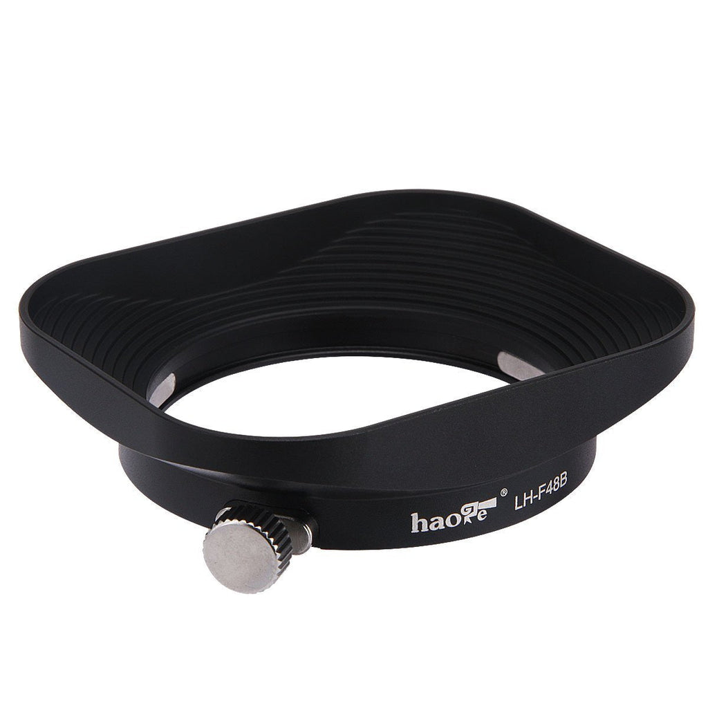 Haoge LH-F48B Square Metal Lens Hood Shade for Olympus M.ZUIKO Digital 17mm f1.8 17 1.8 Lens Replace Olympus LH-48B Black Square-Black