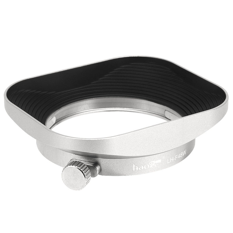 Haoge LH-F48W Square Metal Lens Hood Shade for Olympus M.ZUIKO Digital 17mm f1.8 17 1.8 Lens Replace Olympus LH-48B Silver Square-Silver