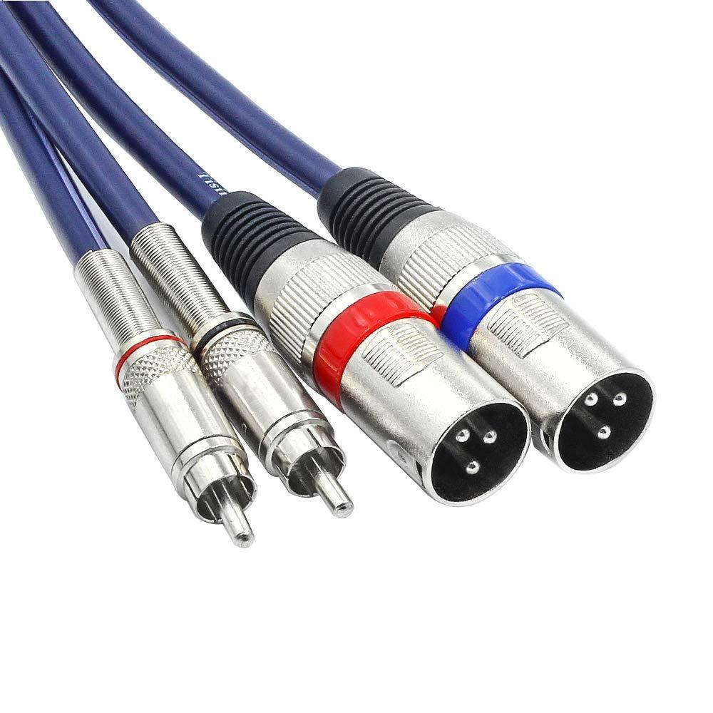 [AUSTRALIA] - DISINO Dual RCA to XLR Male Cable, 2 XLR to 2 RCA/Phono Plug HiFi Stereo Audio Connection Microphone Cable Wire Cord - 5 Feet / 1.5m 5 FT 