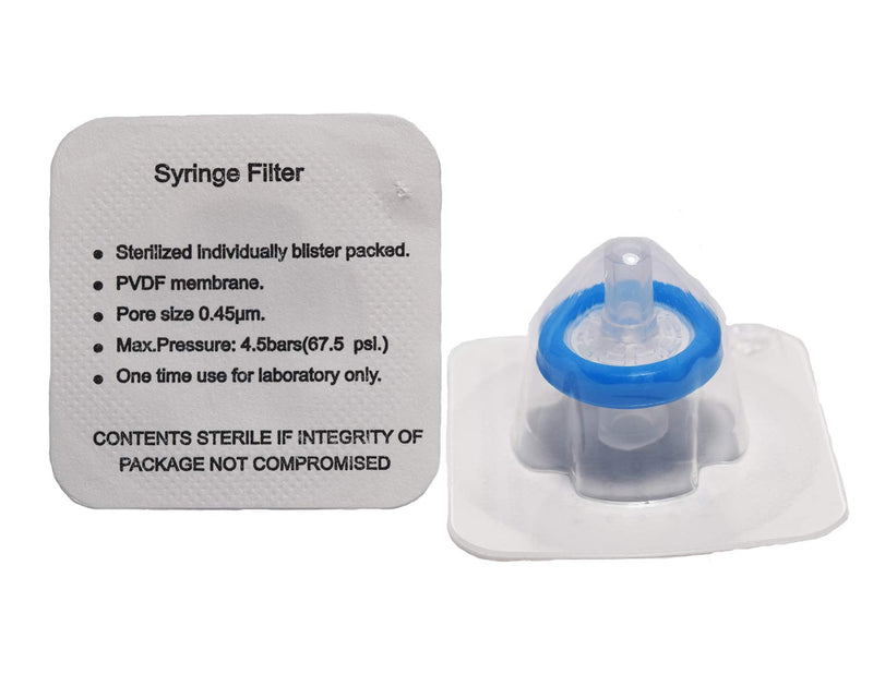 [AUSTRALIA] - ADVANGENE Syringe Filter Sterile, PVDF, 0.45 Micron, 13mm Blue (75/pk) 