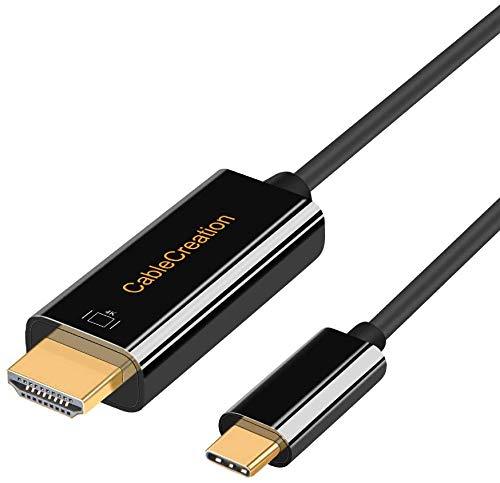 USB C to HDMI Cable 3FT, CableCreation USB Type C to 4K HDMI Cable Adapter for Home Office, for MacBook Pro/iPad Pro 2020 2019, Surface Book 2, Dell Xps 15, Samsung S10, S9 Plus, 0.9M, Black 3 Feet