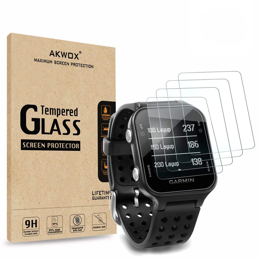 (Pack of 4) Tempered Glass Screen Protector for Garmin Approach S20, Akwox [0.3mm 2.5D High Definition 9H] Premium Clear Screen Protective Film for Garmin Approach S20
