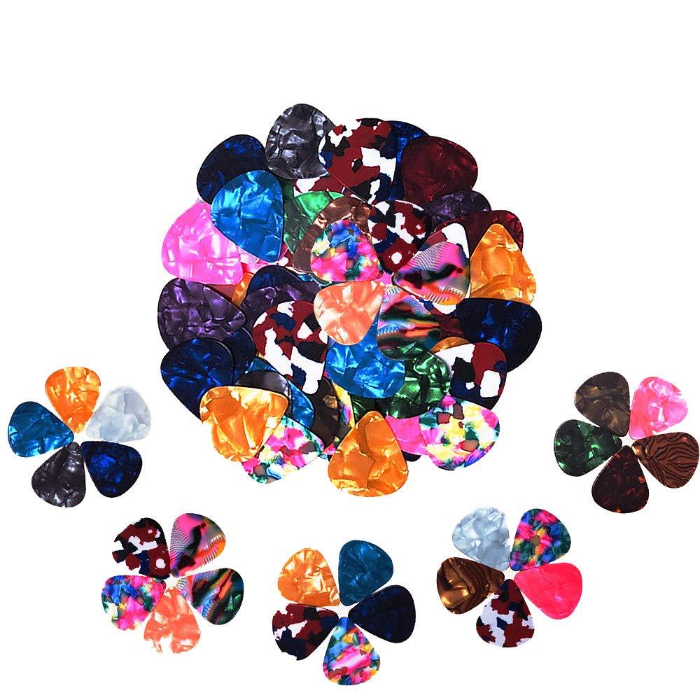 60 Pack Abstract Art Colorful Guitar Picks, Unique Guitar Gift For Bass, Electric & Acoustic Guitars Includes 0.46mm, 0.71mm, 0.96mm