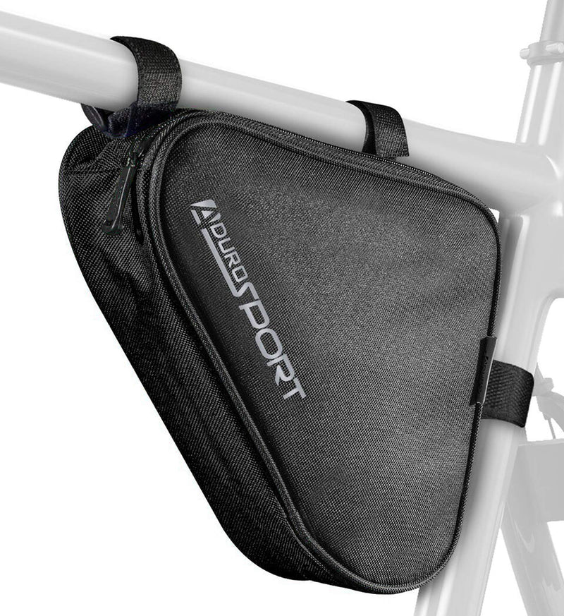 Aduro Sport Bicycle Bike Storage Bag Triangle Saddle Frame Pouch for Cycling Black