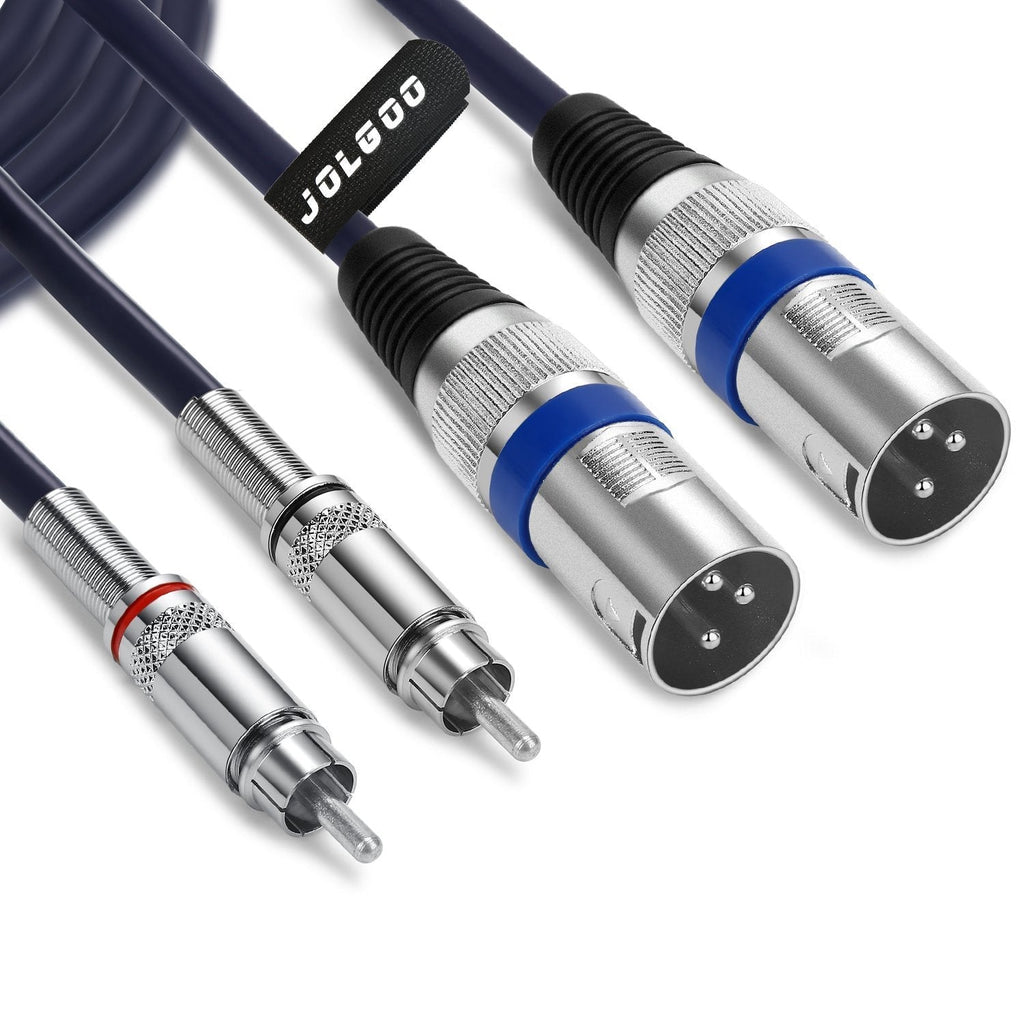 [AUSTRALIA] - RCA to XLR Cable, Dual RCA Male to Dual XLR Male Cable, 2 RCA Male to 2 XLR Male HiFi Audio Cable, 4N OFC Wire, for Amplifier Mixer Microphone, 5 Feet JOLGOO 