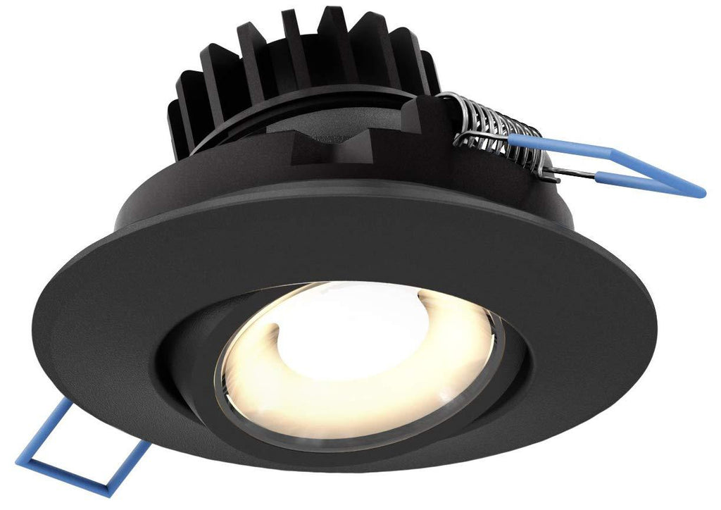 DALS Lighting LEDDOWNG3-BK 3" Round LED Gimbal Recessed Light, Black 3 Inches