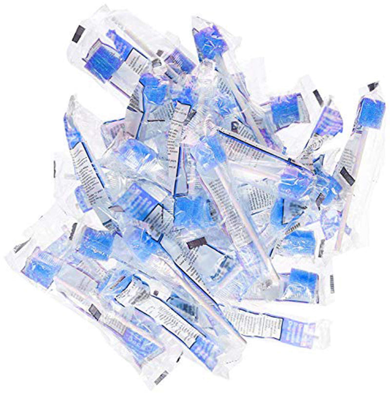 (250 Pcs) Oral Swab/Unflavored and Untreated Swab/Disposable Sterile Mouth Swabs/Individually Wrapped Oral Swabs for Dental and Hygienic Purpose/oral care swabs Quincunx-250 BLUE