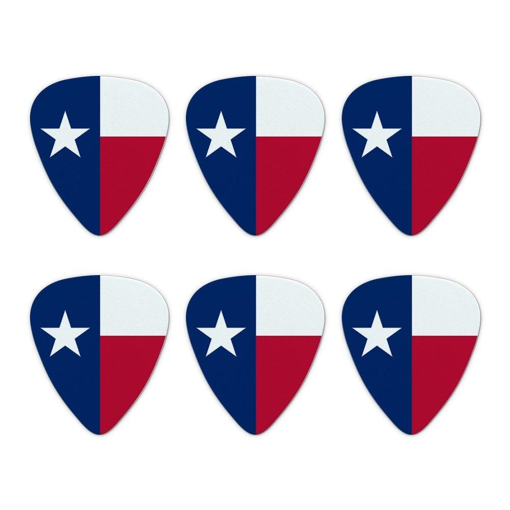 Texas State Flag Novelty Guitar Picks Medium Gauge - Set of 6