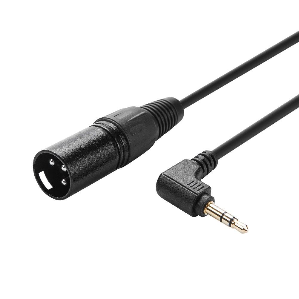 [AUSTRALIA] - 3.5mm to XLR,CableCreation 3 Feet Angle 3.5mm (1/8 Inch) TRS Stereo Male to XLR Male Cable Compatible with iPhone, iPod, Tablet,Laptop and More.Black 