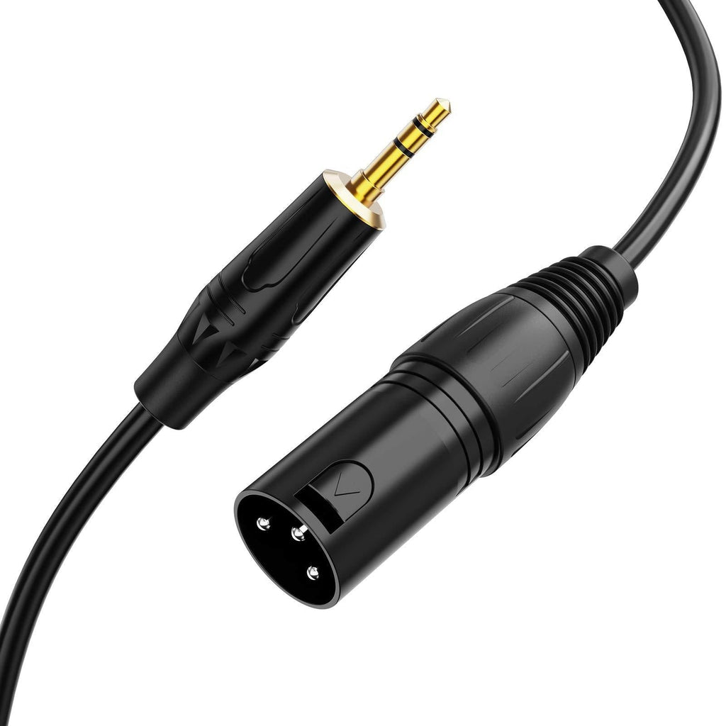 3.5mm to XLR, CableCreation 3 Feet 3.5mm (1/8 Inch) TRS Stereo Male to XLR Male Cable Compatible with iPhone, iPod, Tablet,Laptop and More.Black
