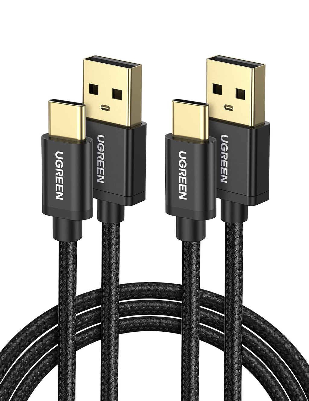 UGREEN USB C Cable 2 Pack 3A Fast Charge - 6FT QC3.0 Durable Nylon Braided USB A to USB C Charger Cable Compatible for Samsung Galaxy S21 S20 Z Flip 3 Z Fold Note 20 LG V50 V40 Google Pixel Moto PS5