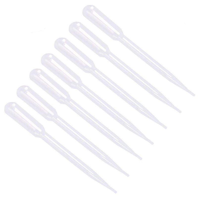 Haishell 200 PCS 3ML Transfer Pipettes,Clear White Plastic Graduated Pipettes for Essential Oils,Disposable Liquid Pipettes