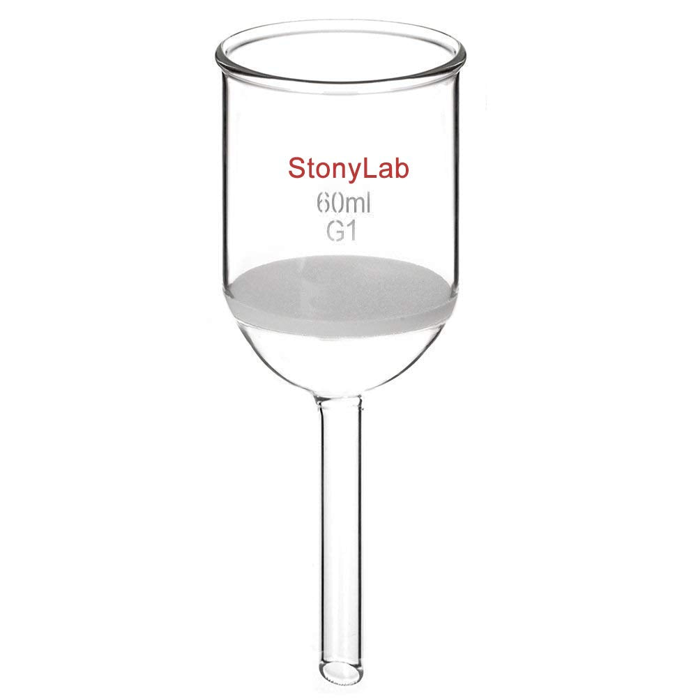 StonyLab Borosilicate Glass Buchner Filtering Funnel with Coarse Frit(G1), 46mm Inner-Diameter, 60mm Depth(60ml) 60 mL