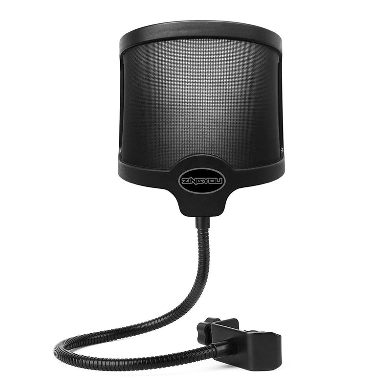 [AUSTRALIA] - ZINGYOU PF-101 Microphone Pop Filter, Studio Recording Pop Shield, Mic Windscreen with Flexible Gooseneck and Extended Adjustable Clamp U-Shape 