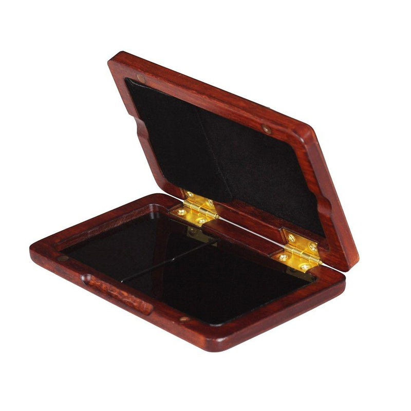 ammoon Solid Wood Reed Case Wooden Holder Box for Tenor/Alto/Soprano Saxophone Clarinet Reeds, 2pcs Capacity (Red) Red