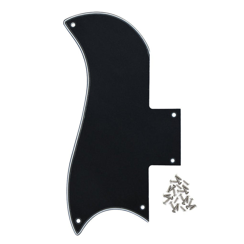 IKN 3Ply Black Pickguard 5 Holes SG Guitar Pickguard Scratch Plate with Screws for SG '61 RI Guitar Replacement