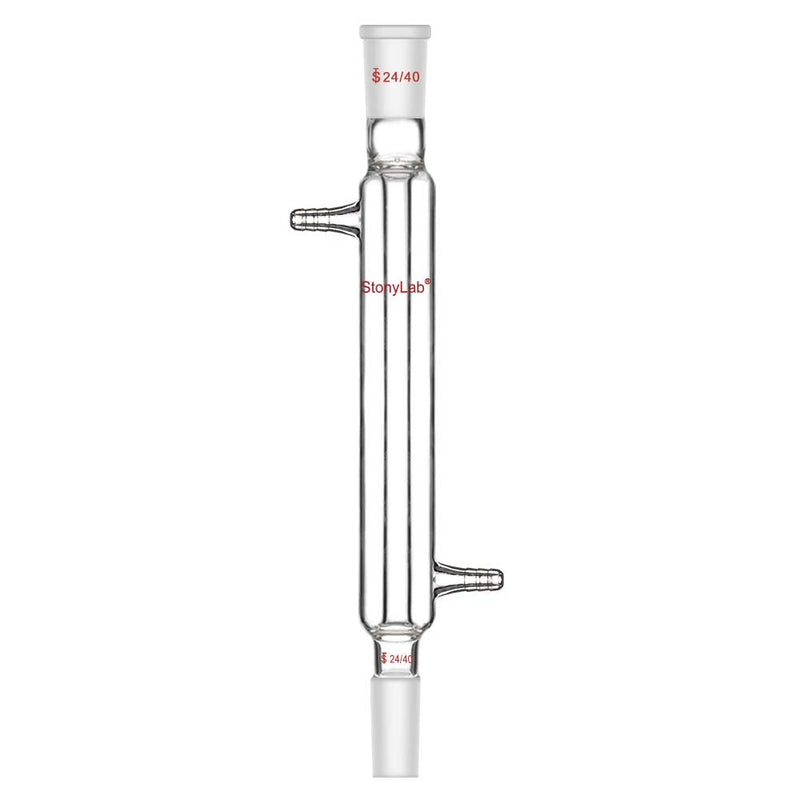 StonyLab Borosilicate Glass Liebig Condenser with 24/40 Joint 200 mm Jacket Length Lab Glass Condenser