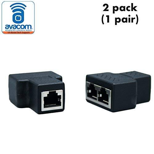 AVACOM Quality RJ45 Multiplex/Splitter Adapter, Female Socket Interface, Ethernet Cable 8P8C Coupler, Keystone Jack, Extender Plug, Ethernet LAN Network Connector