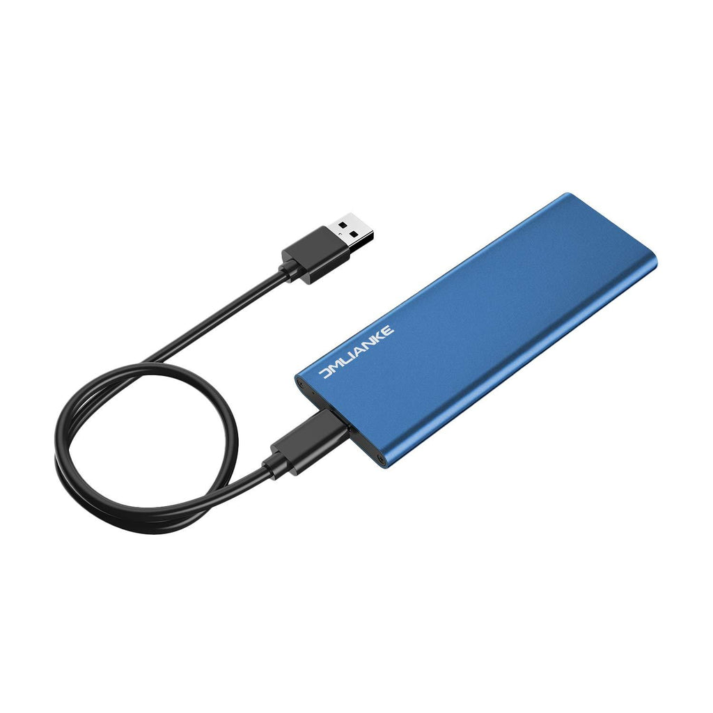 DMLIANKE M.2 to USB Enclosure Type-C M.2 SSD Enclosure m.2 Case sata m.2 Enclosure (Doesn't Support NVME SSD) (Blue) Blue