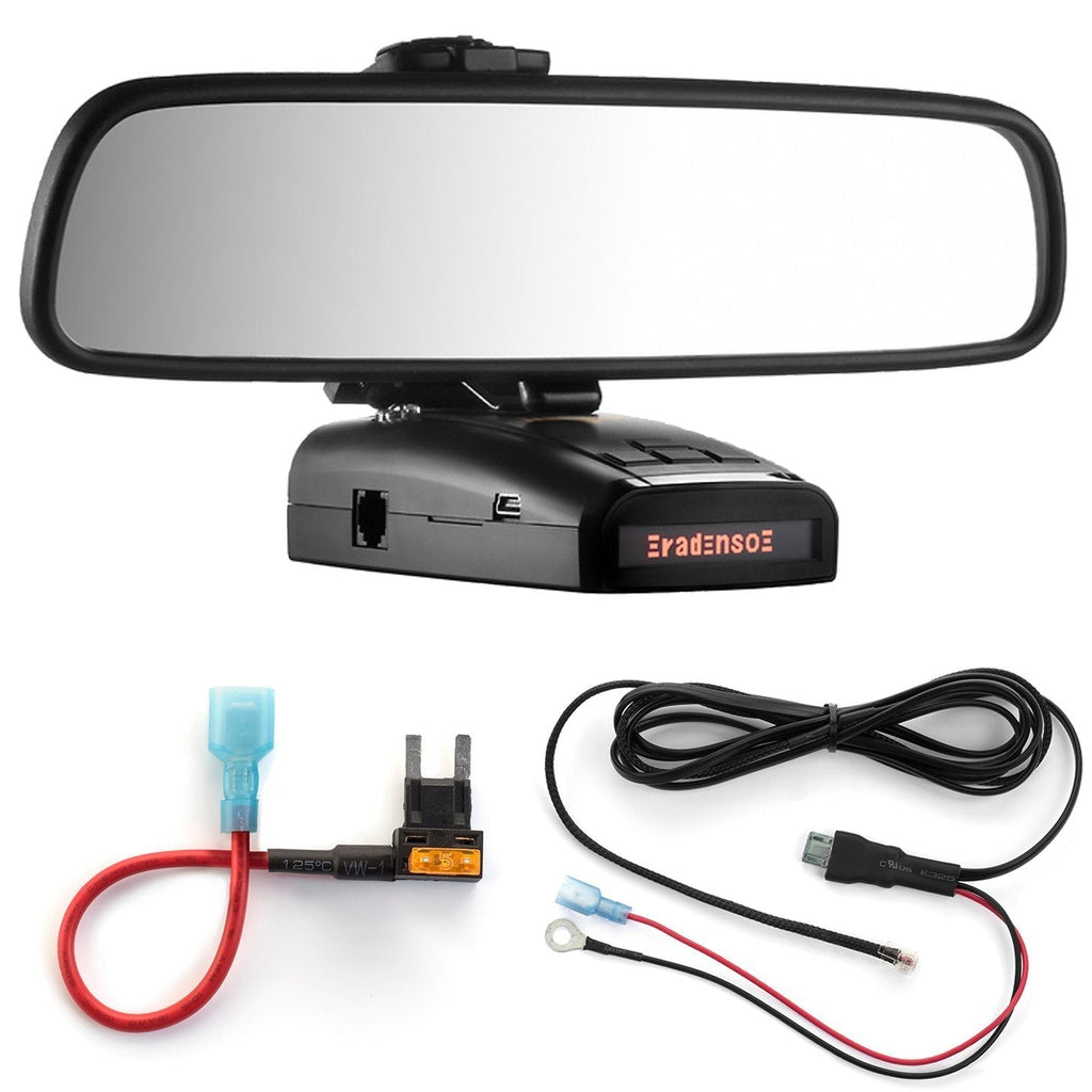 Radar Mount Mirror Mount + Direct Wire Power Cord + Mini Fuse Tap for Radenso XP and SP (3001410R)