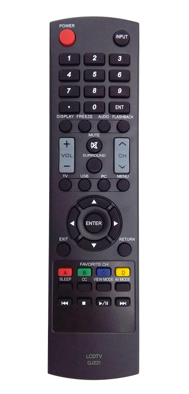 GJ221 Replace Remote Control fit for Sharp TV LC26SV490U LC-26SV490U LC32D59 LC-32D59 LC32D59U LC-32D59U LC32LE440U LC-32LE440U LC32LE450U LC-32LE450U LC-32LE451U LC32LE451