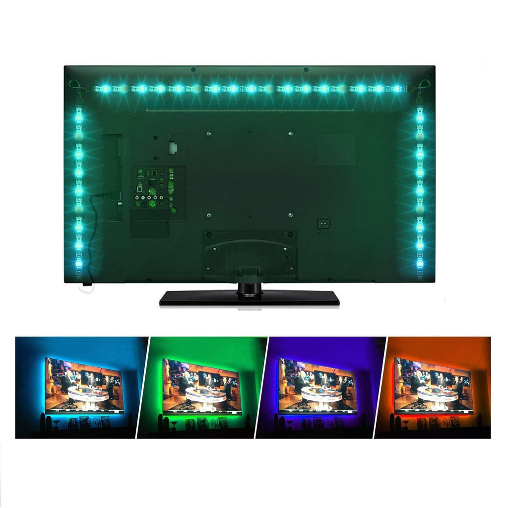 [AUSTRALIA] - Sunnest TV Backlight Light Kit, 6.56FT/2M 5V USB LED Lights Strips 5050 RGB Bias Lighting with Remote for HDTV Desktop PC Monitor Home Theater Kitchen Cabinets, Multi Color (40-60in) Rgb (Red, Green, Blue) 