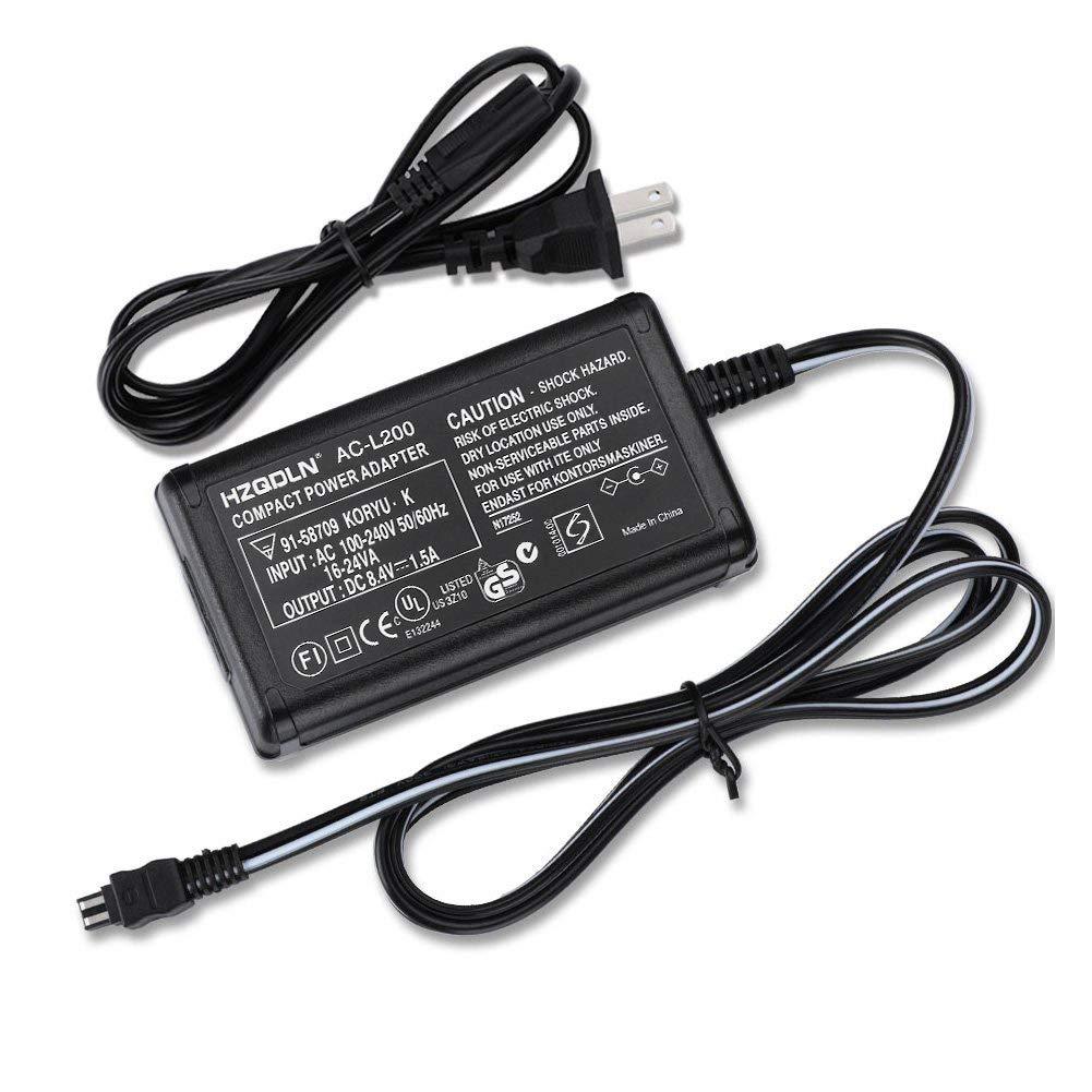 AC-L200 AC Power Adapter Charger for Sony Handycam DCR-SX40, DCR-SX41, DCR-SX44, DCR-SX45, DCR-SX60, DCR-SX63, DCR-SX65, DCR-SX83, DCR-SX85, DCR-SR42, DCR-SR45, DCR-SR46, DCR-SR47, DCR-SR68.